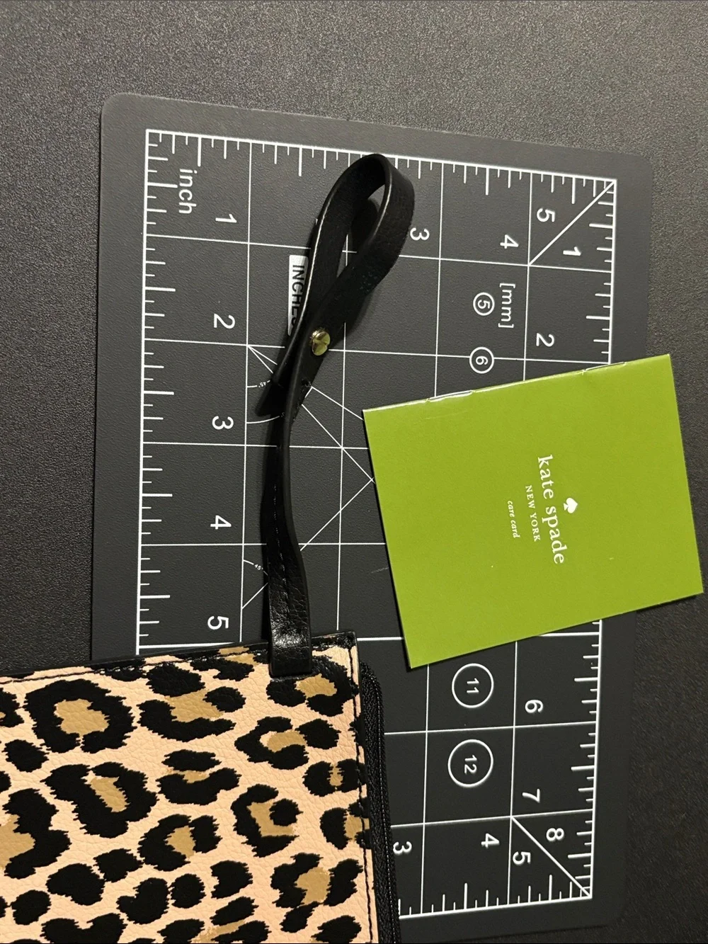 Kate Spade Leopard Print‎ Zip Pouch Wallet - Black & Tan